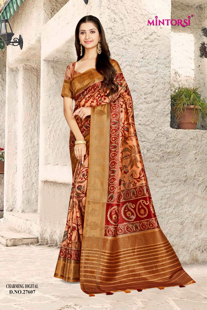 Charming By Mintorsi 27601-27608 Printed Sarees Catalog